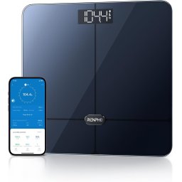Cantar baie Smart Renpho R-A016 cu BT, Maxim 180Kg, negru, mod de sarcina, 13 masuratori, BMI, Samsung Health, Apple Health, Google Fit and Fitbit sync.