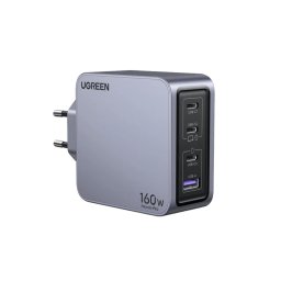 Incarcator retea Ugreen Nexode Pro 160W, GaN Mini, 3x USB-C, 1x USB-A, cu cablu USB-C inclus, Gri