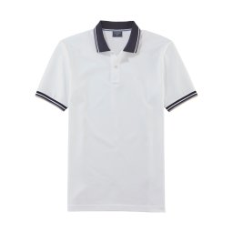 OLYMP Tricou crem / bleumarin / alb