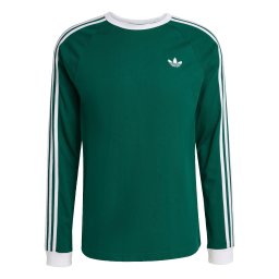 ADIDAS ORIGINALS Tricou '3-STRIPES LONGSLEEVE' verde pin / alb