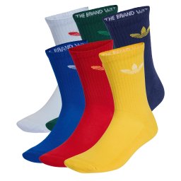ADIDAS ORIGINALS Șosete 'Trefoil 6 Pairs' albastru / albastru pastel / albastru închis / galben / verde pin / roșu