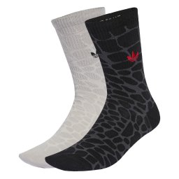 ADIDAS ORIGINALS Șosete 'CROCO CREW 2 PAIRS' gri deschis / gri închis / roșu / negru