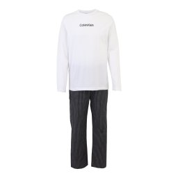 Calvin Klein Underwear Pijama lungă gri / negru / alb