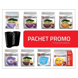 Pachet Promo 8 cutii Tassimo + Suport Capsule Tassimo 16 buc
