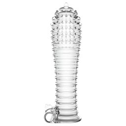 Lonely - mânecă penis vibrator, extensie grosime - transparent