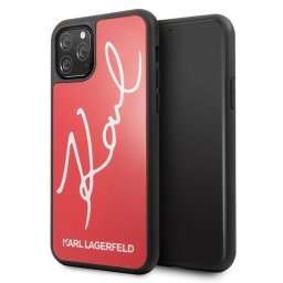 Husa Karl Lagerfeld Husa Signature Glitter iPhone 11 Pro Max Rosu