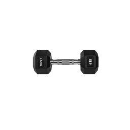 Gantera hexagonala, Cauciuc, 6 kg, Negru