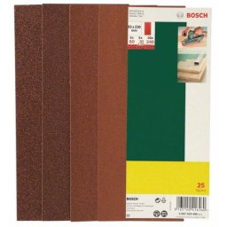 Set foi abrazive, 230 x 93 mm, fara gauri, granulatie mixta, 25 buc