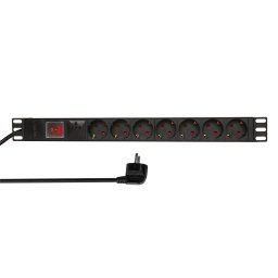 Prelungitor PDU LOGILINK 1U pt. rack 19 inch, 7 prize Schuko, intrare Schuko, max 16 A, protectie supratensiune, on/off, 2 m, "PDU7C01" (timbru verde 0.8 lei)