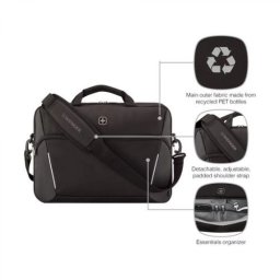 Wenger, XE Compact Brief 16, 16 Laptop Briefcase with Tablet Pocket, Black 653299