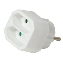 PRELUNGITOR LOGILINK, Euro skt x 2, conectare prin Schuko (T), 16A, fara protectie, alb, LPS218 (timbru verde 0.18 lei)