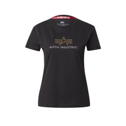 ALPHA INDUSTRIES Tricou 'Crystal' auriu / negru / argintiu