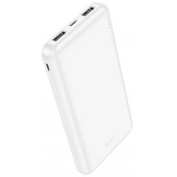 Baterie Externa HOCO J100, 10000mAh, 10W, 2 x USB-A, Alba