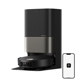 Aspirator robot Dreame X50 Ultra RLX85CE-6-BK, 20000 Pa, detectare AI a obstacolelor, navigare 360°, control vocal, sterilizare UV, negru/dorat