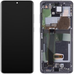 Piese si componente Display cu Touchscreen Samsung Galaxy S20 Ultra 5G G988 / S20 Ultra G988, cu Rama, Gri, Service Pack GH82-26032B