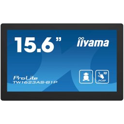 IIYAMA Monitor Android 24/7 TW1623AS-B1P 15.6” Full HD PCAP 10pt touch screen with POE 1920 x 1080 16:9 450 cd/m² 30ms projective capacitive Android 13 BT