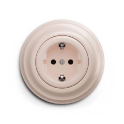 Kliklap - Priză retro de perete cu ramă SCHUKO 230V/16A, roz prăfuit