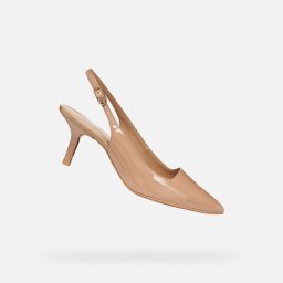 Pantofi cu toc maro deschis pentru femei Geox Kleopy