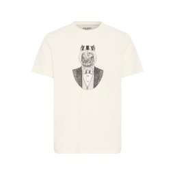 BLEND Tricou 'BHKAY' negru / alb lână
