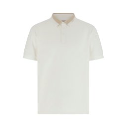 GUESS Tricou 'PAUL' maro cămilă / alb