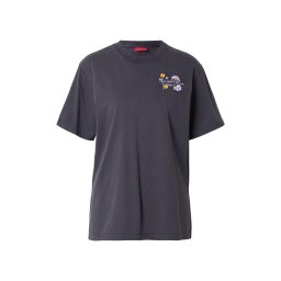 HUGO Tricou 'Vintage' galben curry / lila / negru / alb