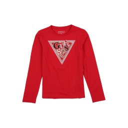 GUESS Tricou roșu / negru / argintiu / alb