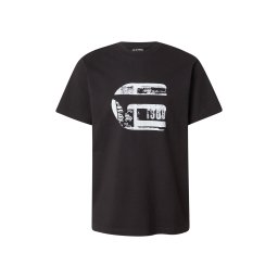 G-STAR Tricou negru / alb