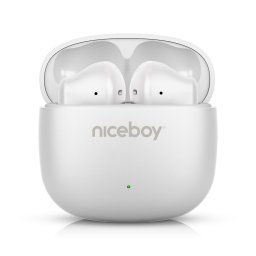 Căști fără fir Niceboy Beans 4 POP 200 mAh + 2x 30 mAh IPX4 alb