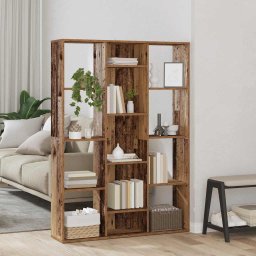 Separator camera/Biblioteca, Lemn vechi, 100x24x140 cm, PAL GartenMobel Dekor