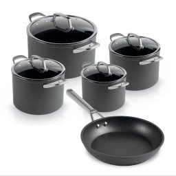 Set oale si tigaie Ninja Zerostick Premium C35005DE, 9 piese, Tehnologie antiaderenta, Pana la 260°C, Inductie, Negru