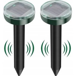 Set 2 aparate cu ultrasunete solare ROTUNDE pentru alungarea cartitelor si rozatoarelor