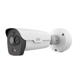 Cameră termică bi-spectru Uniview, 256×192 + 4 MP 2K, Starlight, IR 50 m, măsurare temperatură, microfon și difuzor - TIC2621SR-F3-4F4AC-VD