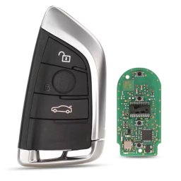 Cheie auto completa si programabila Techstar, compatibila cu BMW Seria 1 2 3 4 5 6 7, X3 X4 X5 X6, M2 M3 M4 – 433MHz, chip ID49 PCF7945, carcasa cu 3 butoane