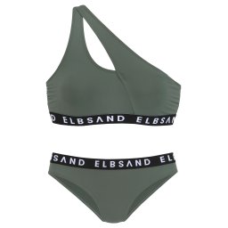 Elbsand Costum de baie două piese oliv / negru / alb