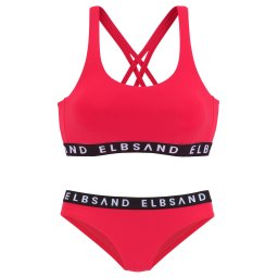 Elbsand Costum de baie două piese roșu / negru / alb