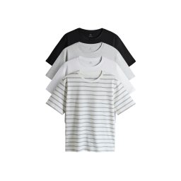The Set Tricou gri amestecat / negru / alb / alb murdar