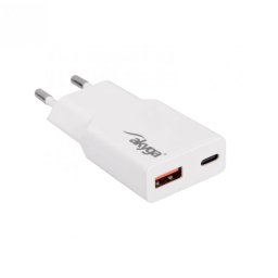 Incarcator priza USB-A + USB type C PD GaN 30W, Akyga AK-CH-27