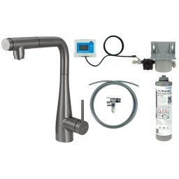 Eridan Baterie pentru bucătărie, cu kit de filtrare a apei, cu pipă extractibilă BREFD75M