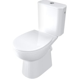 FUNKIA Vas de WC, compact, fără bordură Finisaj: Alb CDFD6RPS