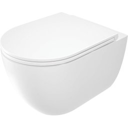 Round Vas de WC, cu capac, fără bordură Finisaj: Alb CGRD6ZPW