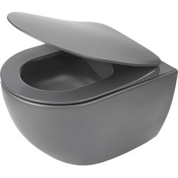 PEONIA Vas de WC, cu capac, fără bordură Finisaj: Antracit CDEDDZPW