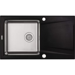 Prime Chiuvetă granit-inox, 1-cuvă cu picurător Finisaj: Negru ZSR_G113