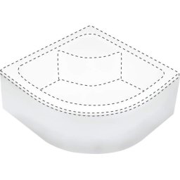 Deep Capac pentru cădița de duș, semicerc, 90x90 cm Finisaj: Alb KTD_041O