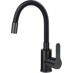 Lupo Baterie pentru chiuvetă, cu pipă elastică Finisaj: Negru BLU_N24M