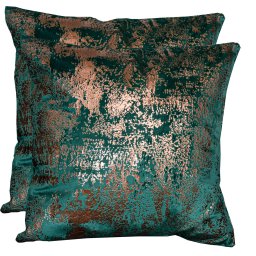 Set doua perne decorative cu fata detasabila, Hiko COMFY IMPERIAL catifea verde smarald 2x40x40cm