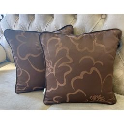 Set 2 perne decorative cu fata detasabila, Hiko Flower maro 2x40x40cm