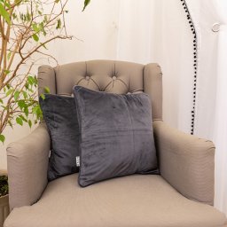 Set 2 FETE de perna cu fermoar Hiko COMFY catifea gri antracit