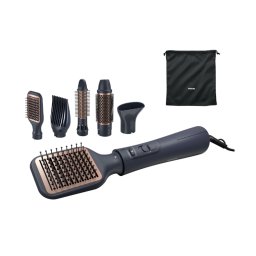 Perie fixa cu aer cald Philips Seria 5000 BHA530/00, 1000W, tehnologie de distributie uniforma a caldurii, de 4 ori mai multi ioni, 5 accesorii, diametru perie 38mm, setare temperatura de ingrijire si aer rece, accesoriu de volum, infuzata cu ulei de arga