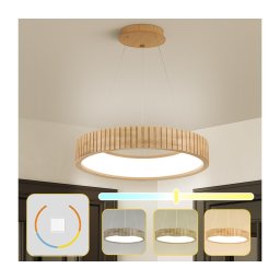 Brilagi - Lustră LED suspendată pe cablu FALCON WOOD MODERN LED/30W/230V Ø 45 cm lemn