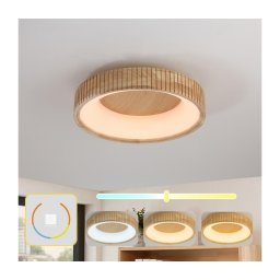 Brilagi - Plafonieră LED FALCON WOOD MODERN, 30W, 230V, Ø45 cm, corp din lemn